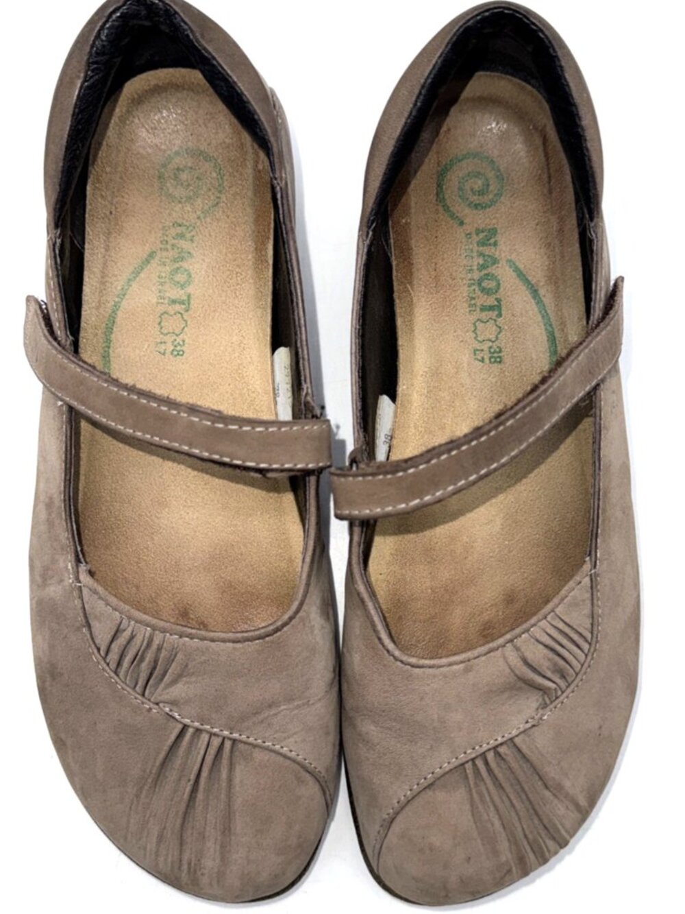 Naot Taramoa Women's 7 38 Beige Nubuck Leather Mary Jane Comfort Koru Cushioned - Picture 2 of 13